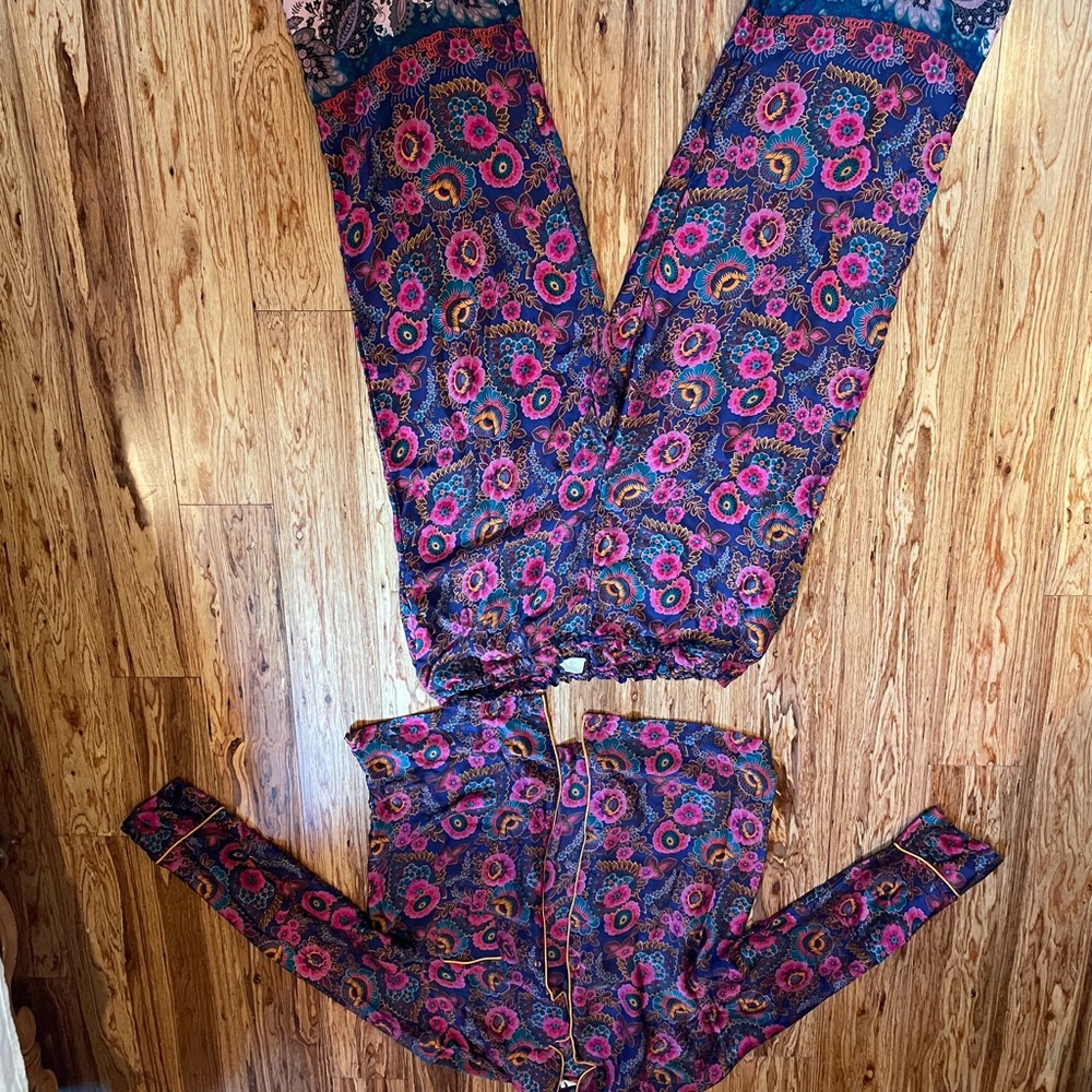 Floreat anthropology silk pajamas